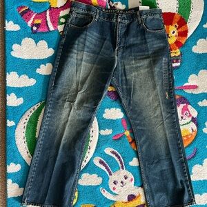 American Eagle Outfitters Men's Dark Blue Relaxed Jeans